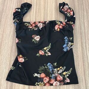 Albion NWT Bella Tankini Bathing Suit Top in Rose Black Women’s Size Large